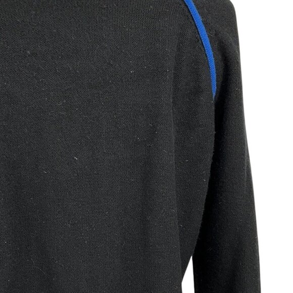 Neve Designs 1/4 Zip Sweater Size 2XL Merino Wool Blend Black Multicolor *READ* - Picture 9 of 14